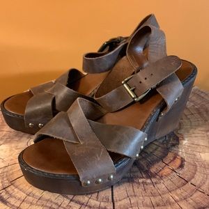 Leather Wedge Sandal